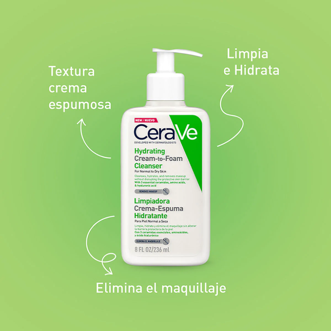 CERAVE - Limpiadora Crema-Espuma Hidratante 236 ML