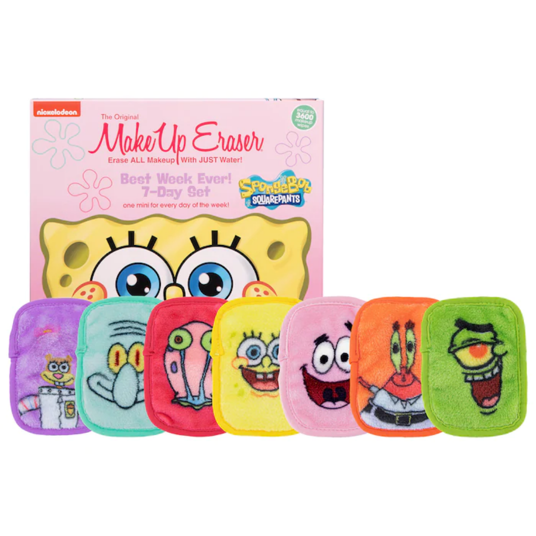 SpongeBob 7-Day Makeup Eraser Set